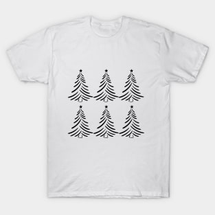 Two rows of Christmas minimal trees T-Shirt